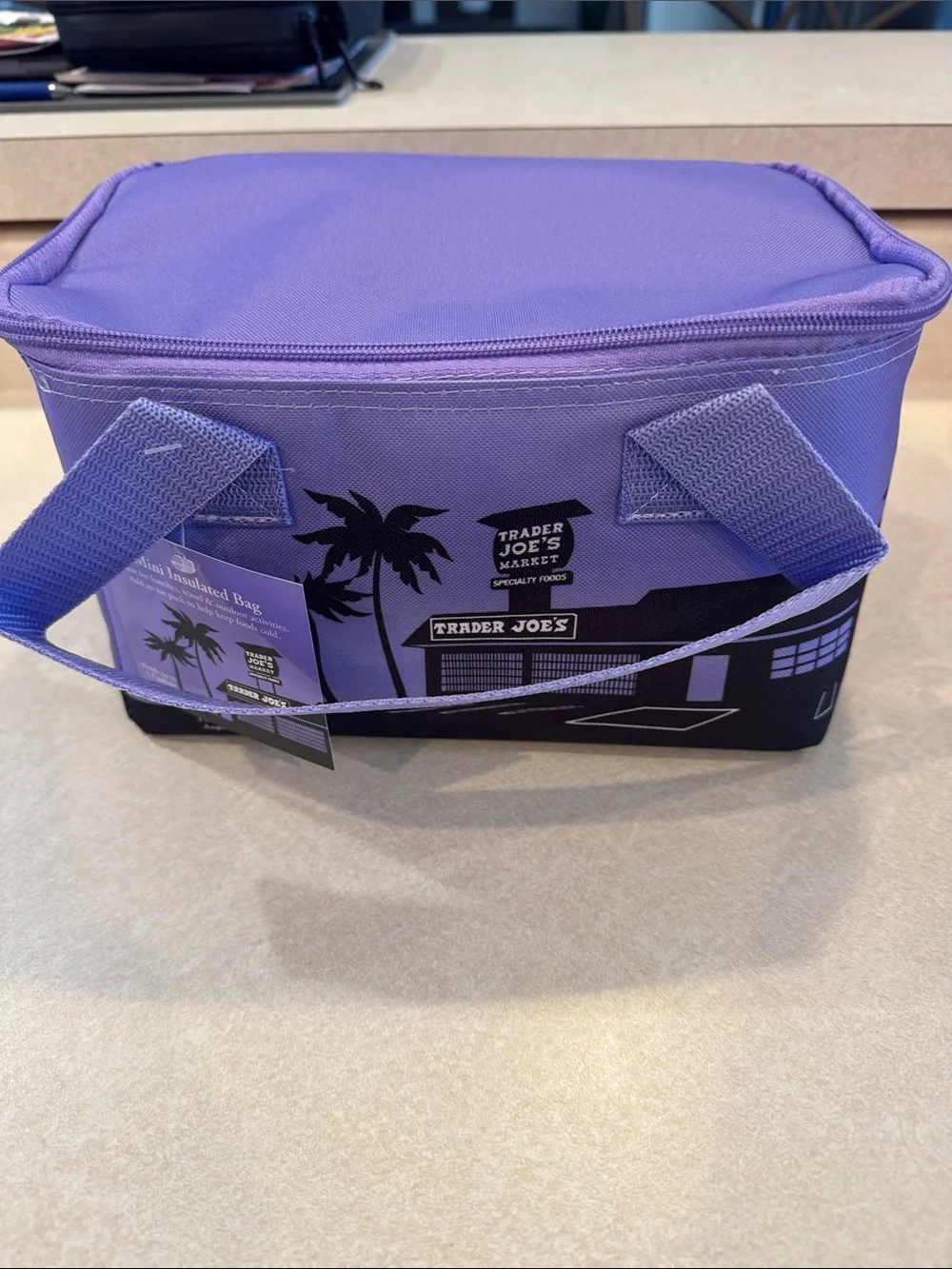 Trader Joe's Purple Insulated Lunch Cooler Bag